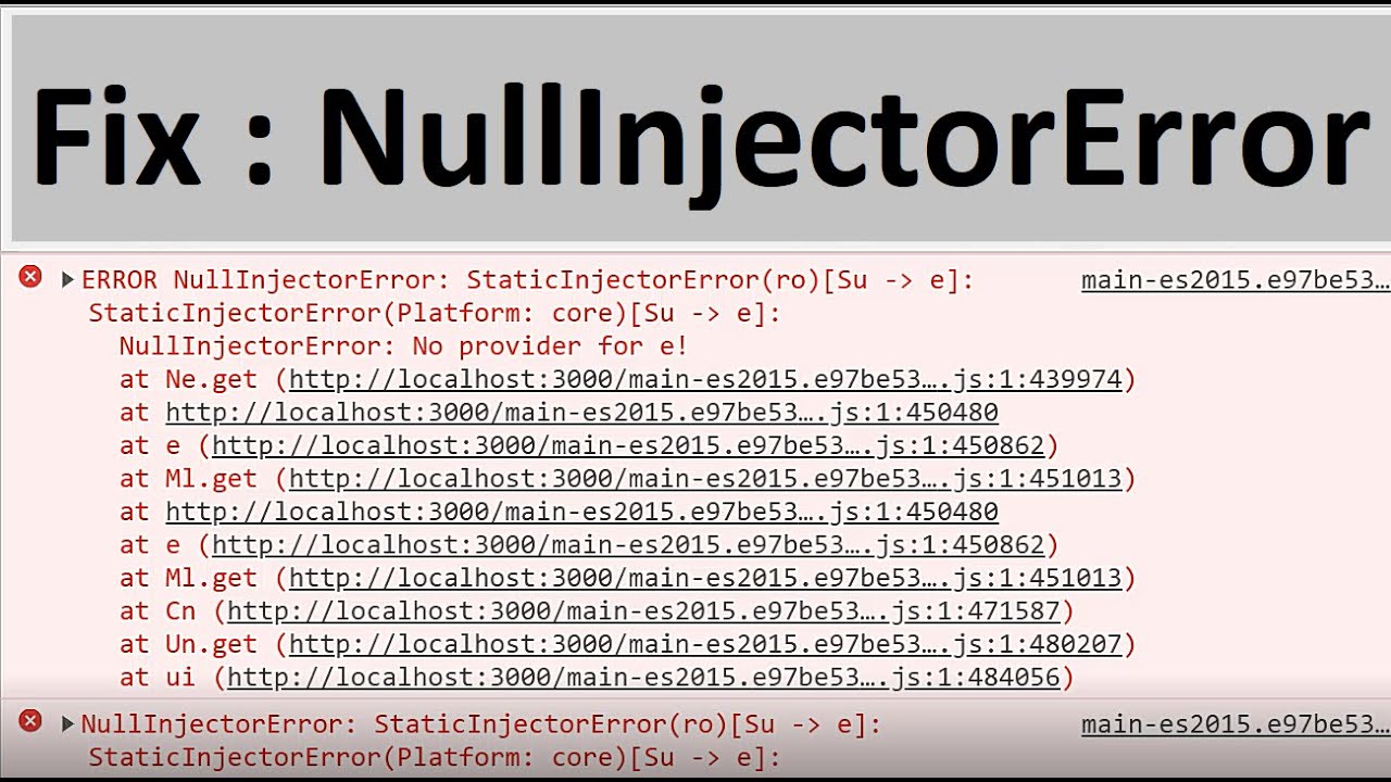 Fix Error: NullInjectorError: StaticInjectorError(ro): No Provider for |  Angular : ng build --prod - YouTube