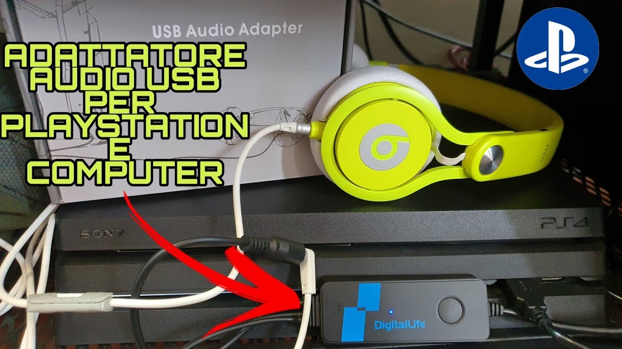Come utilizzare QUALSIASI CUFFIE e AURICOLARI con la PlayStation 4 grazie a  questa scheda audio usb - YouTube
