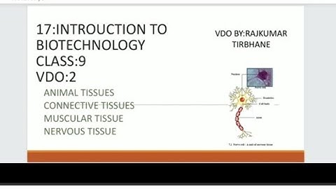 17.Introduction to Biotechnology, Std. 9, Vdo-2, Connective tissue, Muscular tissue, Nervous tissue
