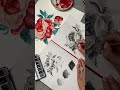 Hahnemühle Week 2023: Red Botanicals painted by artist Anna Sokolova on Hahnemühle 100% Cotton paper