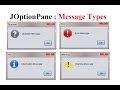 JOptionpane message dialog types in Java Swing