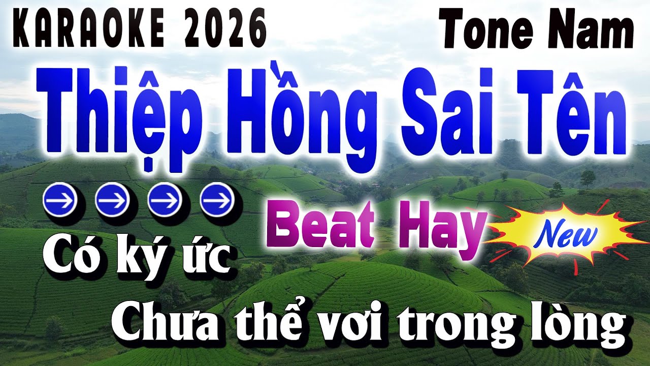 THIỆP HỒNG SAI TÊN - KARAOKE TONE NAM | NHẠC SỐNG SONG NHIEN