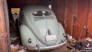 1950 Split Window Beetle discovered in disguised camper trailer.