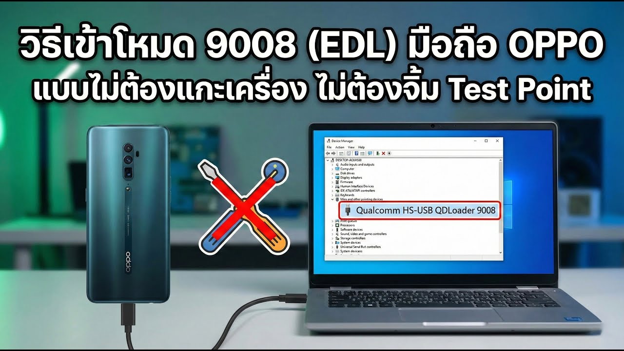 วิธีเข้าโหมด 9008 (EDL) OPPO ทุกรุ่น แบบไม่ต้องจิ้ม Test Point ล่าสุด