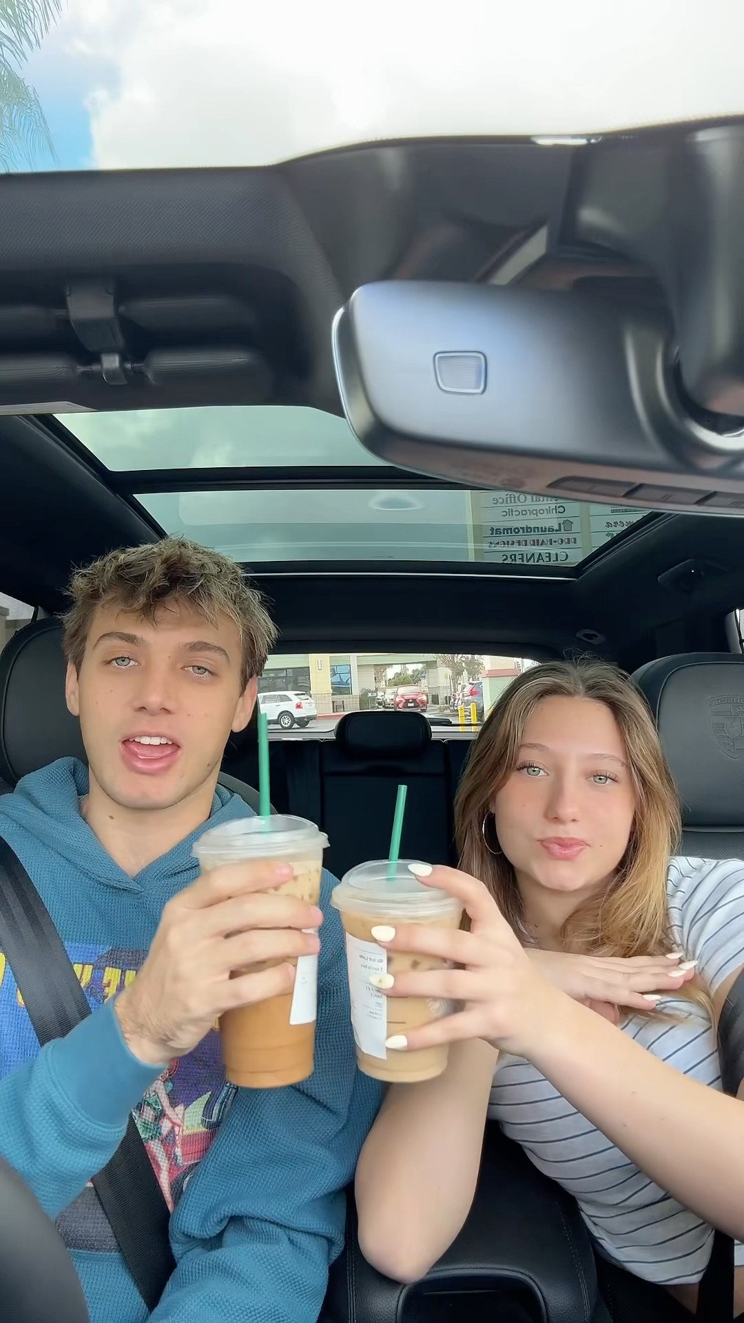 who remembers our OG quarantine starbies runs? #sheadurazzo #siblings ​⁠@NicoletteDurazzo