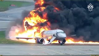 تصاویر تازه‌ای از آتش گرفتن هواپیمای روسیه