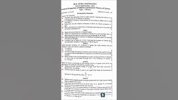 bsc.2nd semester, previous question paper of properties of matter (physics-I) kuk examination 2016