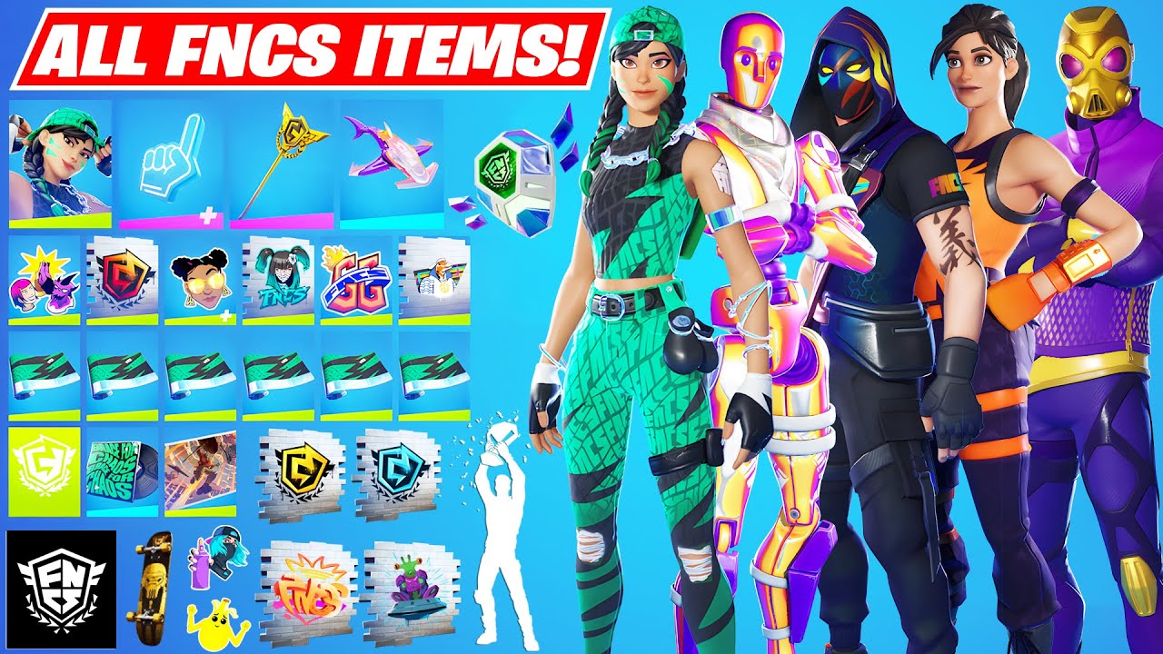 All FNCS Skins, Emotes and Cosmetics! Fortnite YouTube