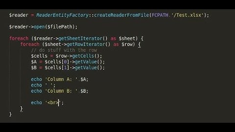 Codeigniter - Read Excel File with Spout Library