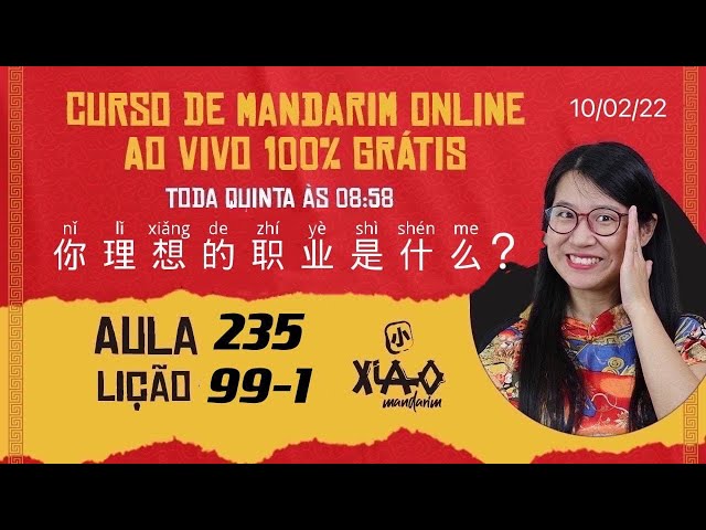 Aula 235 - Curso de chines GRÁTIS (Lição 99-1).  你理想的职业是什么