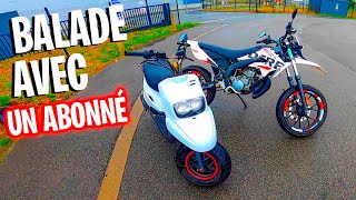 BALADE AVEC UN ABONNÉ SOUS LA PLUIE ! (Derbi, booster)