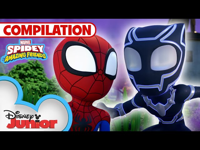 Black Panther's Best Moments | Compilation | Marvel's Spidey and His Amazing Friends |@disneyjunior class=