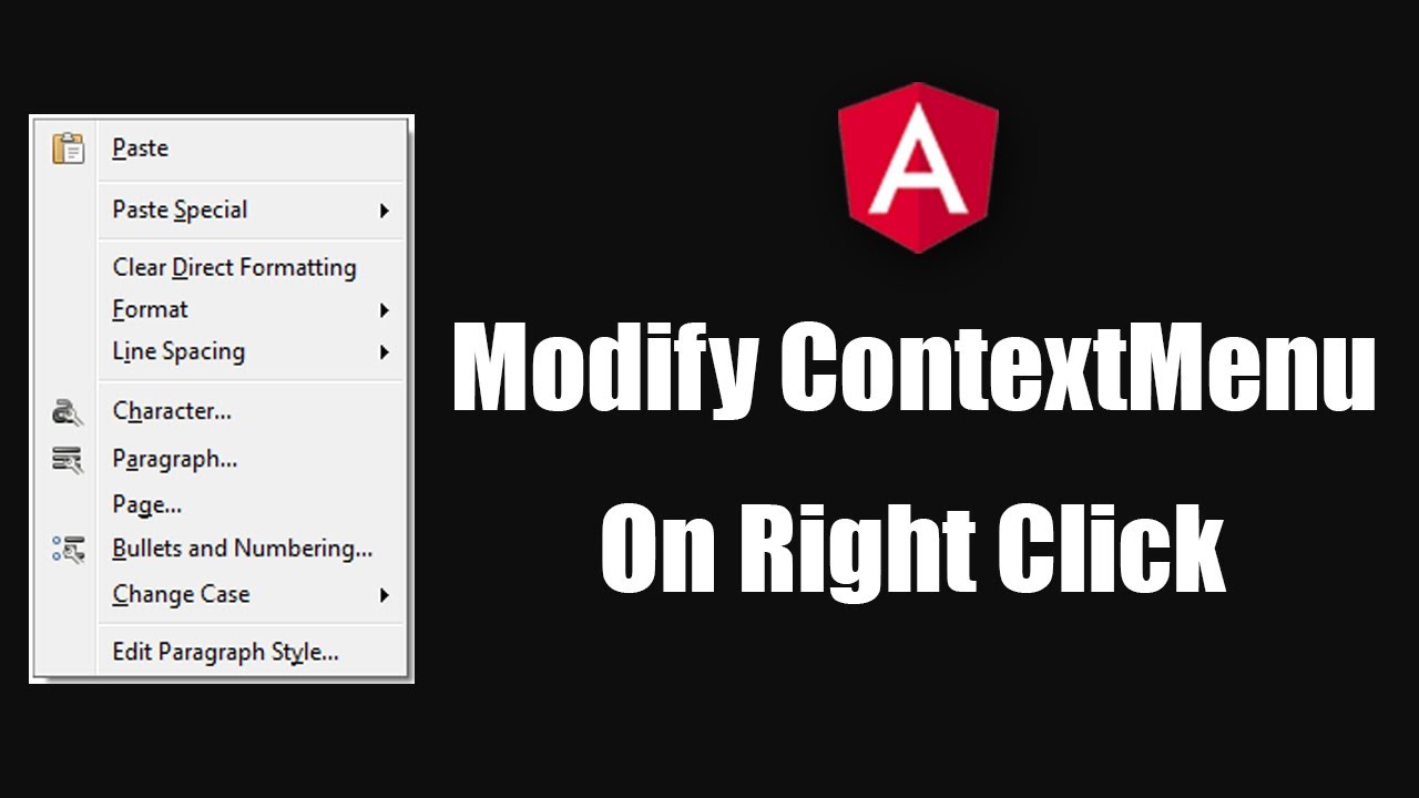 Angular Context Menu Component