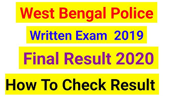 West Bengal Police Constable written Exam Final Result 2019 Declared,how to check Result in one step