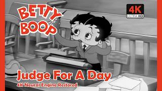 Betty Boop Cartoon - Judge For A Day (1935) | Neural Engine Restored, Stabilized & Graded | 4K 60fps