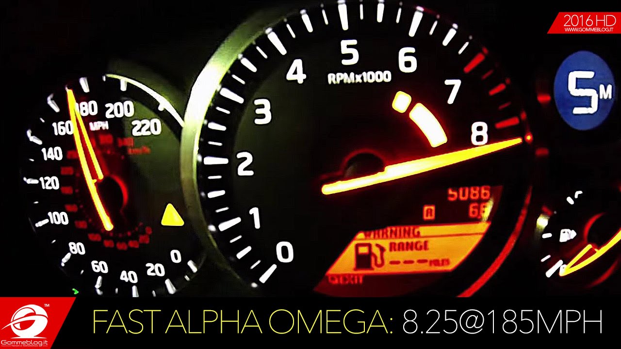 Nissan GT-R R35 Alpha Omega Acceleration 8.25@185mph Dash Cam Fast Car AMS ...