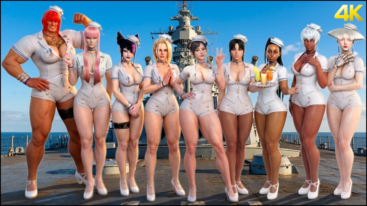 SF6 All Ladies Wear Sailor Uniforms in World Tour 4K ft. Lara Croft!⚓🔥