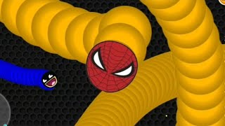 worms zone io !! cacing besar superhero spiderman || slither snake ❗@GiantWorms