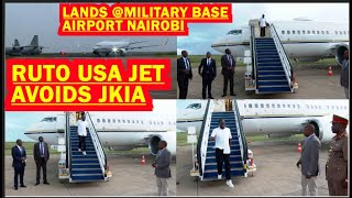 CONFUSION AS PRESIDENT RUTO JET LANDS @ MILITARY BASE AIRPORT INSTEAD OF THE JKIA AIRPORT🙄USA RETURN