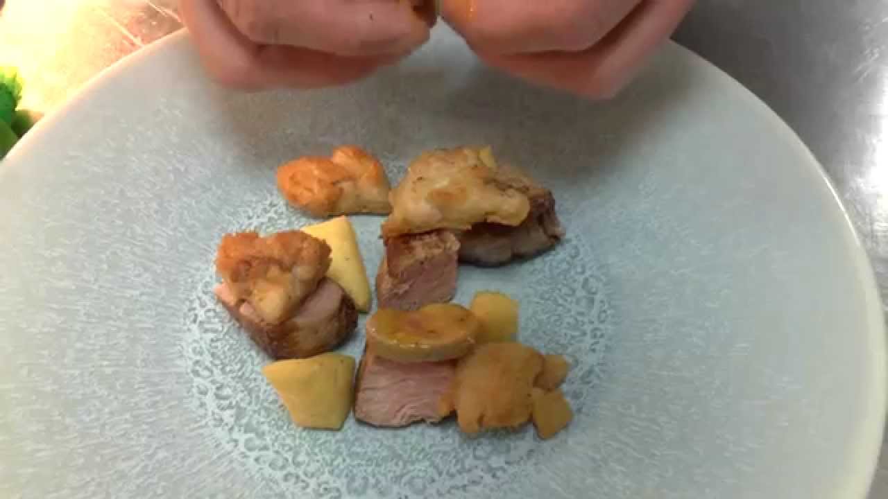 Marcel van Lier prepares a signature dish with veal at the Michelin star Latour