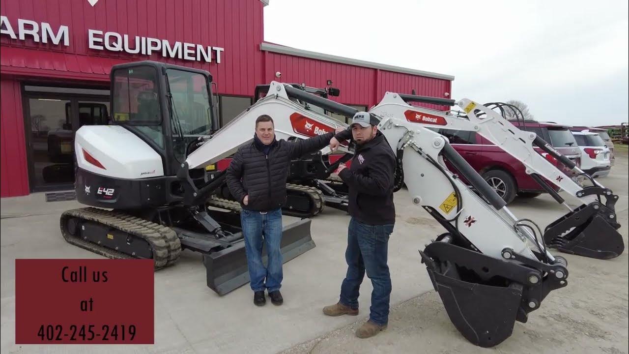 Bobcat Mini Excavators E35, E42 vs E60 Extendable Arm Shown YouTube