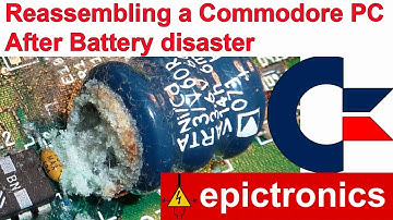 Reassembly of a Commodore PC 10 after extensive Varta Battery damage. Getting components back on PCB