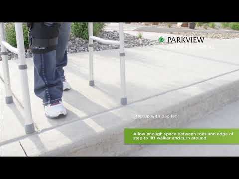 Using a Walker: Going Up a Step