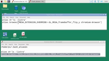 Creating aliases in the .bash_aliases file on the Raspberry Pi