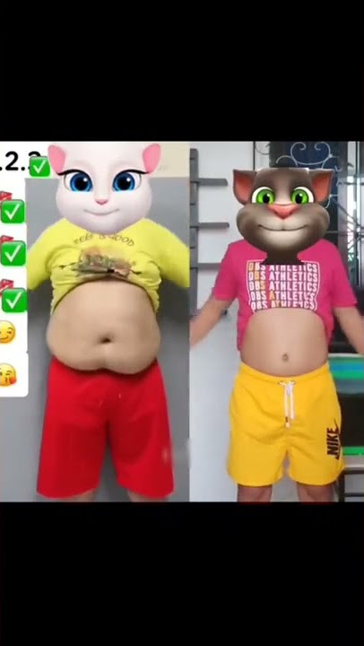 Funniest Talking Angela and Talking Tom Fat Tummy Dance Effects Shorts