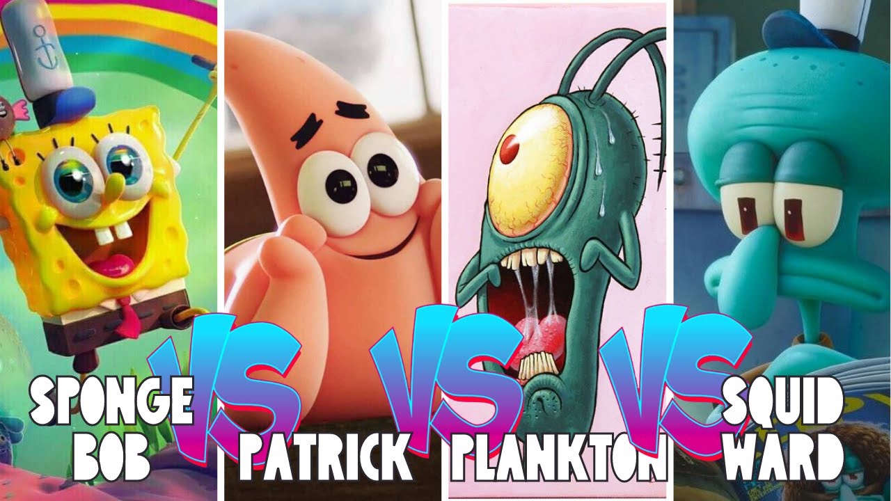 Spongebob Vs Patrick Vs Plankton Vs Squidward | Smash Colors 3D - YouTube
