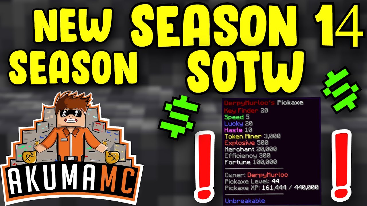 Minecraft Prisons SOTW + Pickaxe Guide | AkumaMC