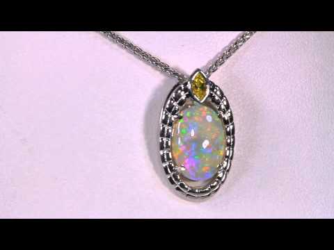 Gem Quality Australian Opal Weighs 2.61 Carats in a Christopher Michael Pendant