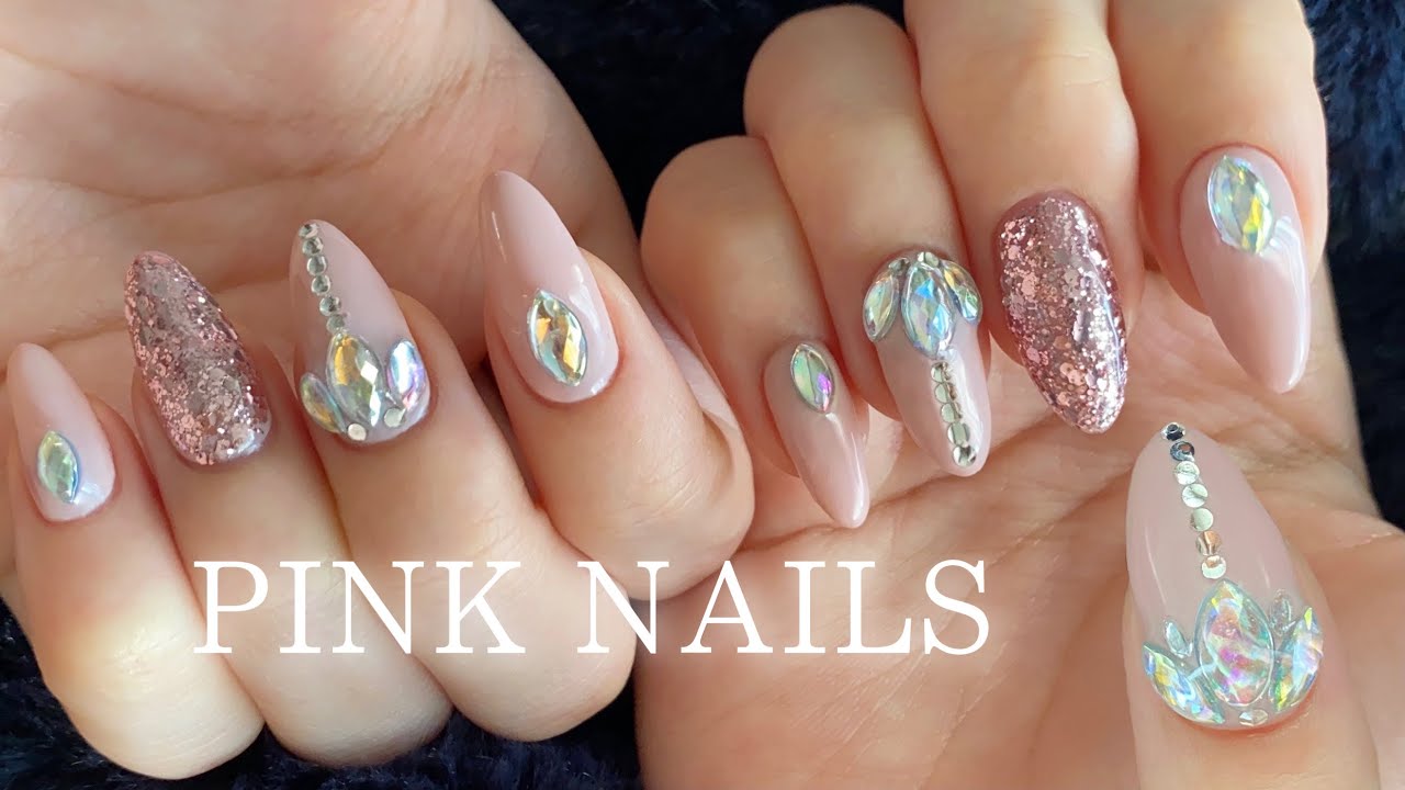 Aliexpressの購入品で簡単ピンクネイル Pink Glitter Nails Youtube