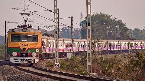 High Speedy 12 coach EMU Train crossing through a huge Curve | Eastern Railways
