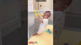 Is Your Baby Trying to Stand in the Playpen Without Support?   Baby Playpen Pull Up Rings Help!