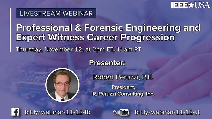 Webinar: Professional & Forensic Engineering and Expert Witness Career Progression - 12 Nov 2020