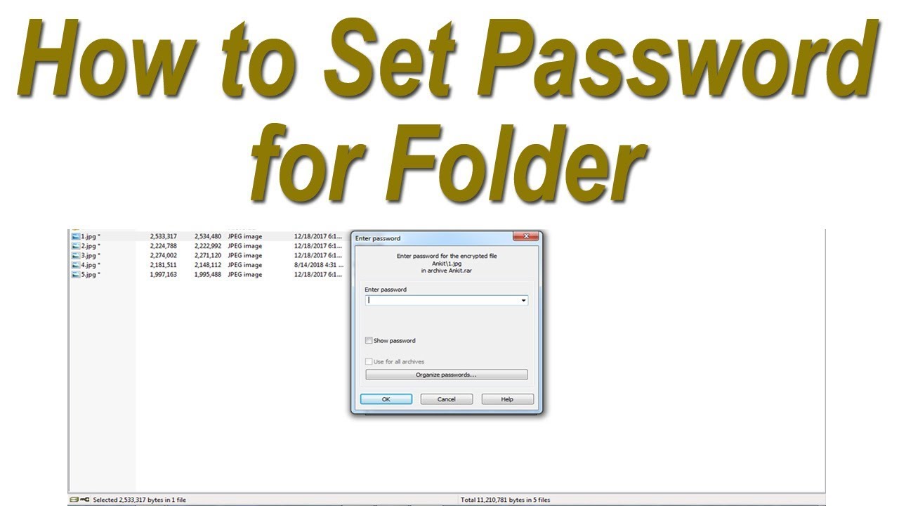 how to add a password to a zip folder