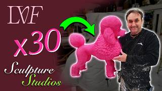 30 Pink Polystyrene / Styrofoam Poodles by Sculpture Studios