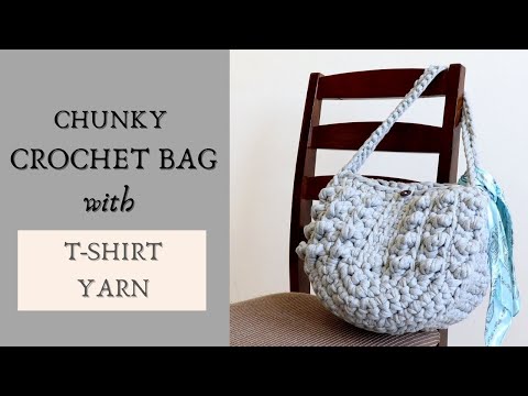 Crochet bag made of tshirt yarn 😊 : r/crocheting