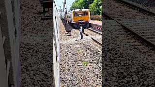 chul chuk rail gadi train cross the local train 🚂 🚃🚃 #trainvideo #railgadi #indianrail #trainshorts