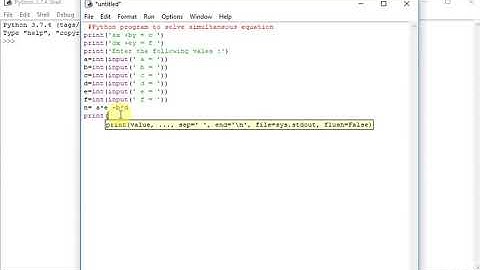 Python program to solve simultaneous equation