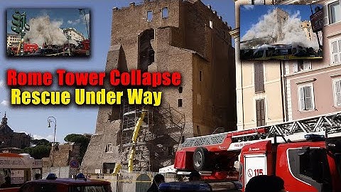 Rescue Under Way After Medieval Tower Partially Collapses in Rome | Torre dei Conti Collapse Explain