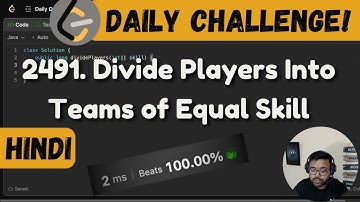 2491. Divide Players Into Teams of Equal Skill | array hash | Leetcode Daily Challenge | DSA | Java