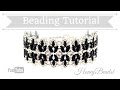 Black Tulips Bracelet Beading Tutorial by HoneyBeads1 (with superduo beads)