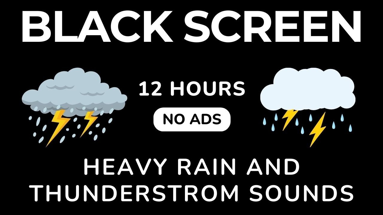 Heavy Thunderstorm Rain Sounds - Deep Sleep and Total Relaxation | Black Screen