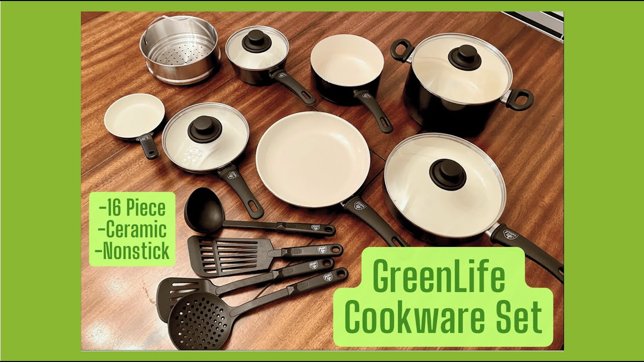 GreenLife Soft Grip Healthy Ceramic Nonstick 16 Piece Cookware