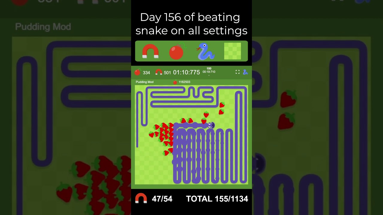 🍓 Day 156 of Beating Every Google Snake Category  #googlesnake #speedrunning
