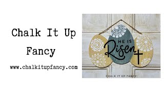 DIY Stenciled Easter Egg “He is Risen” Sign