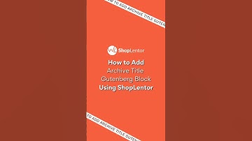 How to Add Archive Title Gutenberg Block #woocommerce #wordpress #shortsvideo