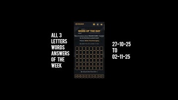 Binance Word of the Day Answer|  Binance 3 Letters Word Today| All 3 Letters Words Today 30-10-2025